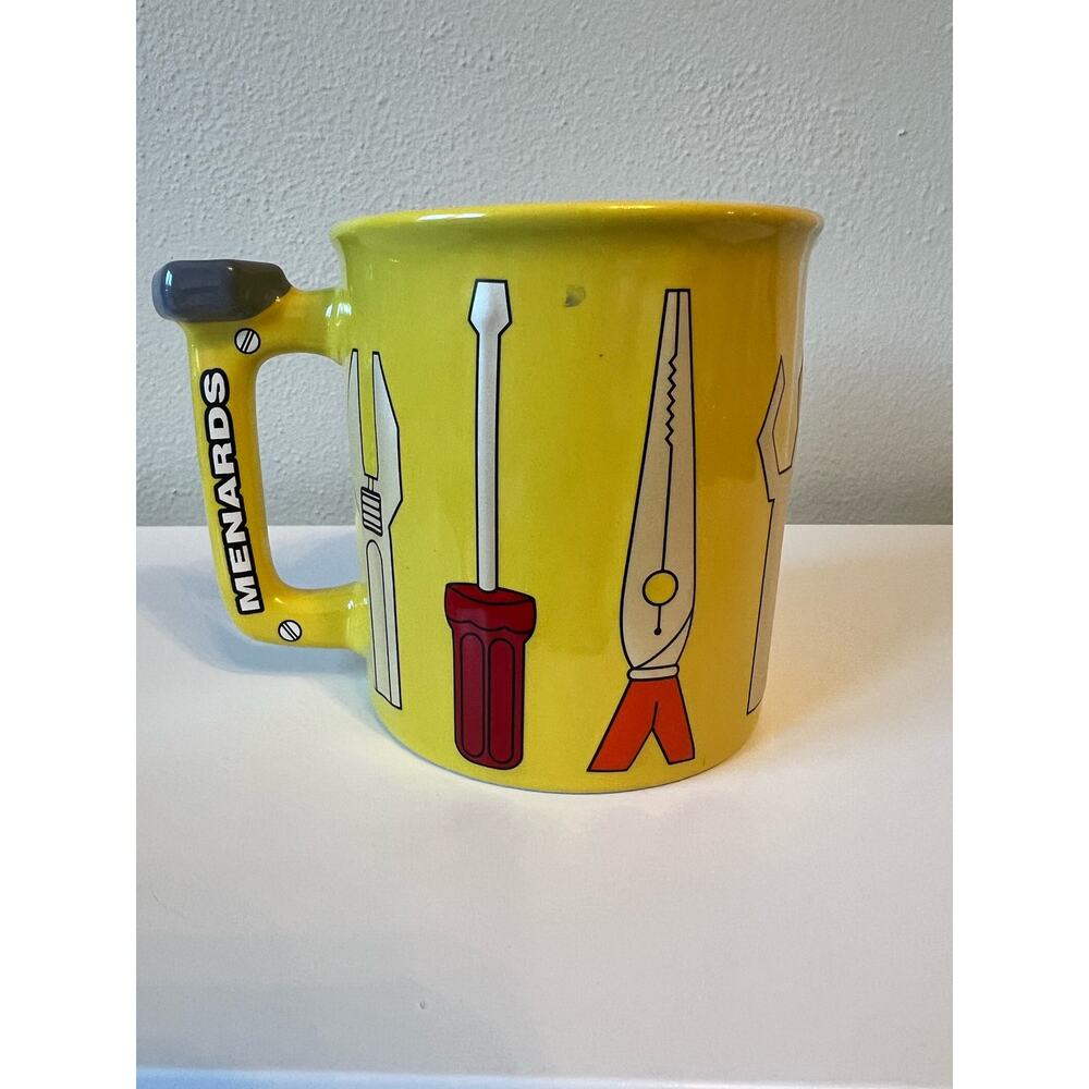 Menards Tool Designed Yellow Drinking Coffee Mug Cup